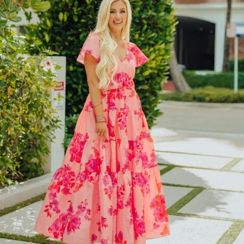 Buddy Love Pink Floral Maxi Dress